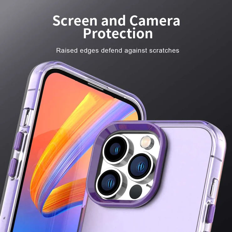 iPhone 15 Pro Max Case PC+TPU+PET Matte Anti-Drop Phone Back Cover - Purple