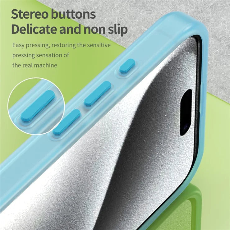 iPhone 16 Pro Max cover kompatibel med MagSafe TPU + PC slankt mat gennemsigtigt telefoncover - Blå