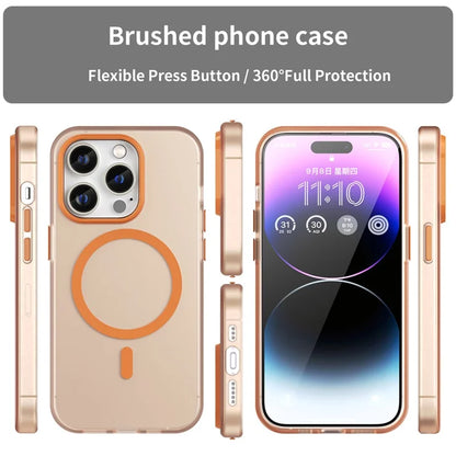 Magnetic Case for iPhone 14 Pro Max Compatible with MagSafe Translucent Matte Back Cover - Orange