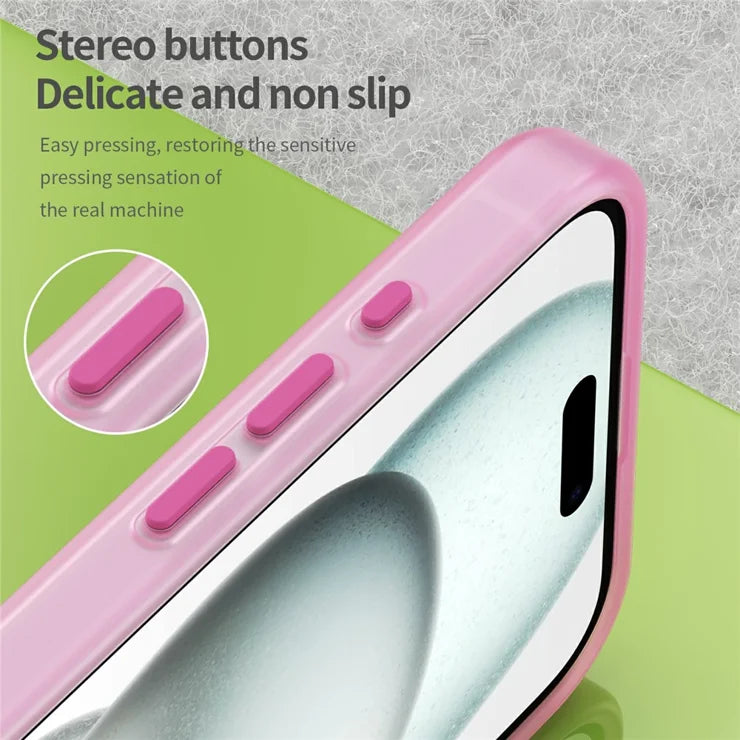 iPhone 16 Plus Case Compatible with MagSafe TPU + PC Slim Matte Translucent Phone Cover - Pink