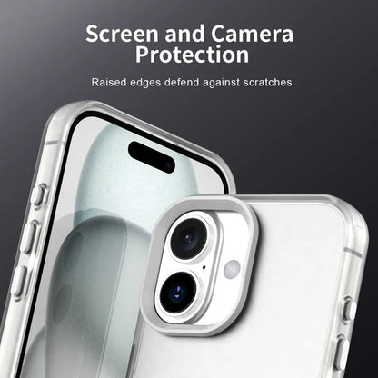 iPhone 17 Case PC + TPU + PET Matte Anti-Drop Phone Back Cover - White
