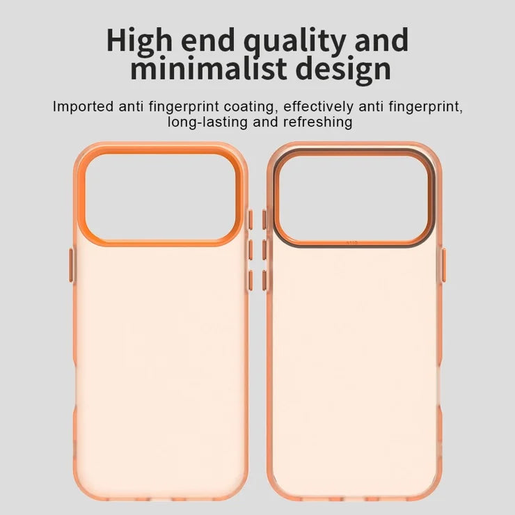iPhone 17 Pro Case PC + TPU + PET Matte Anti-Drop Phone Back Cover - Orange