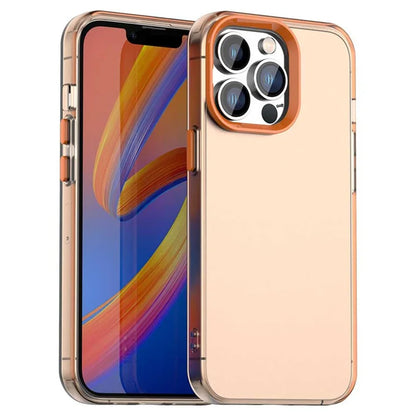 iPhone 13 Pro Max Cover PC+TPU+PET Mat Anti-dråbe Telefon Bagside Cover - Orange