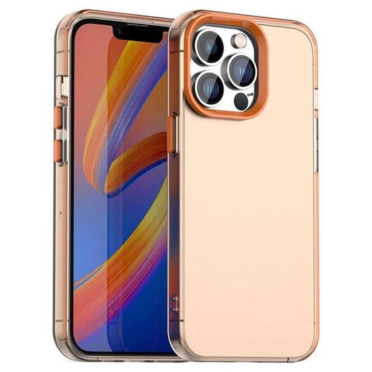 iPhone 13 Pro Max Case PC+TPU+PET Matte Anti-Drop Phone Back Cover - Orange