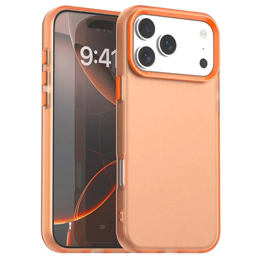 iPhone 17 Pro Case PC + TPU + PET Matte Anti-Drop Phone Back Cover - Orange