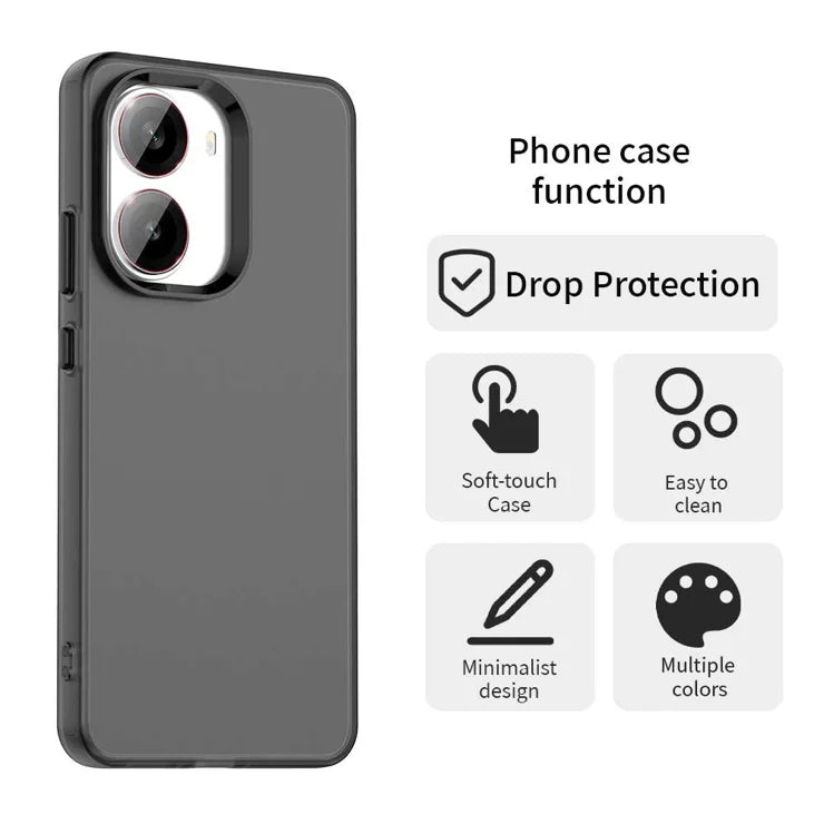 Xiaomi Poco X7 Pro 5G  /  Redmi Turbo 4 5G Case PC + TPU + PET Matte Anti-Drop Phone Back Cover - Black