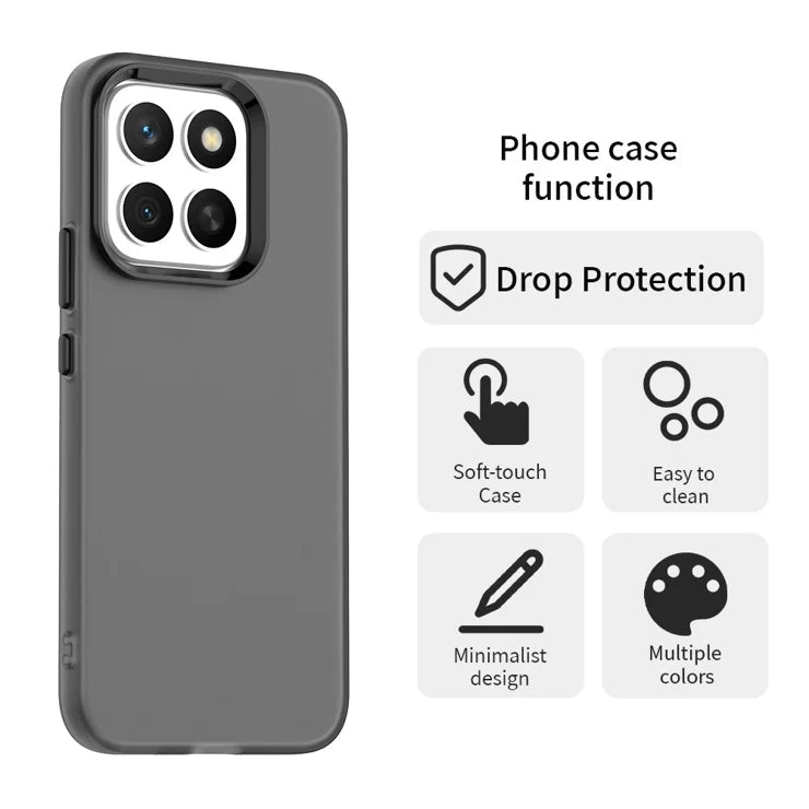 Honor X8c 4G Suojakuori PC + TPU + PET Mattapintainen Anti-Drop Puhelimen Takakansi - Musta