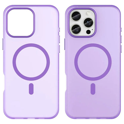 iPhone 16 Pro Max cover kompatibelt med MagSafe TPU + PC slankt mat gennemsigtigt telefoncover - Mørklilla