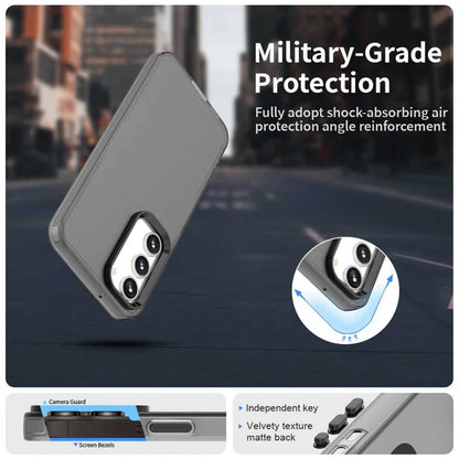 Samsung Galaxy S23 Cover PC+TPU+PET Mat Anti-drop Telefon Bagcover - Sort