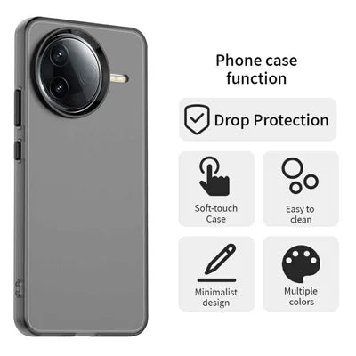 Xiaomi Poco F7 Pro 5G / Redmi K80 5G Case PC+TPU+PET Matte Anti-Drop Phone Back Cover - Black