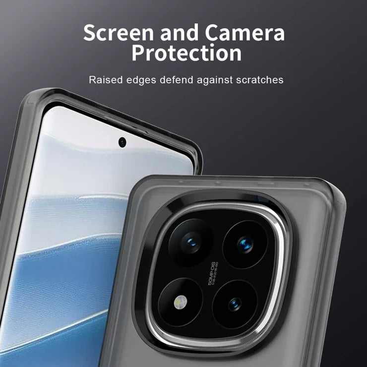 Xiaomi Redmi Note 14 Pro 5G / Poco X7 5G Cover PC+TPU+PET Mat Anti-Drop Telefon Bagside Cover - Sort