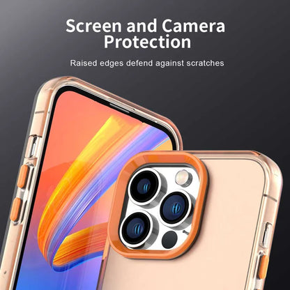 iPhone 15 Pro Max Case PC+TPU+PET Matte Anti-Drop Phone Back Cover - Orange