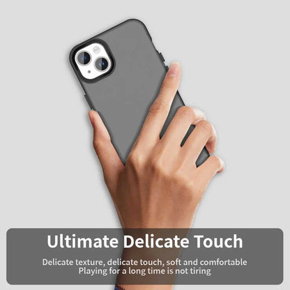 iPhone 15 Plus / 14 Plus Case PC+TPU+PET Matte Anti-Drop Phone Back Cover - Black