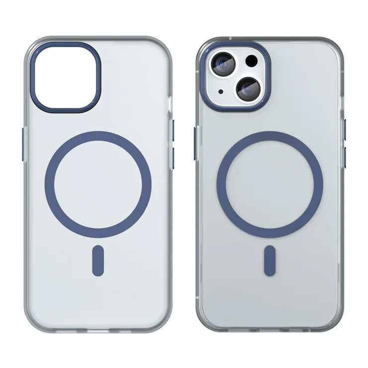 iPhone 14 Translucent Phone Case Matte Design Compatible with MagSafe Wireless Charging - Dark Blue