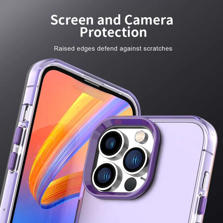 iPhone 14 Pro Max Cover PC+TPU+PET Mat Anti-Drop Bagside Cover - Lilla