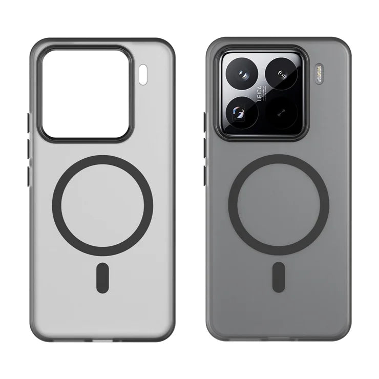 Xiaomi 15 Pro Magnetisk Cover TPU + PC Slank Mat Gennemsigtig Telefon Cover - Sort