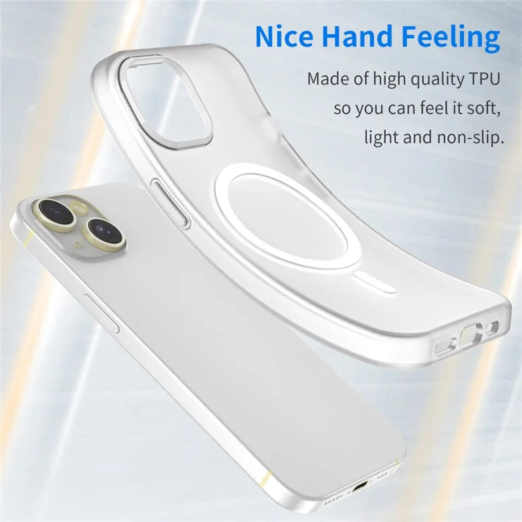 iPhone 14 Translucent Phone Case Matte Design Compatible with MagSafe Wireless Charging - White