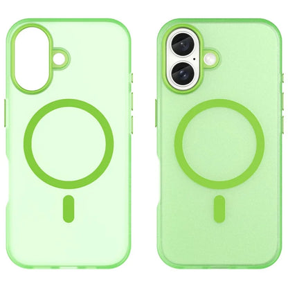 Til iPhone 16 Cover Kompatibel med MagSafe TPU + PC Slank Mat Gennemsigtig Telefoncover - Grøn