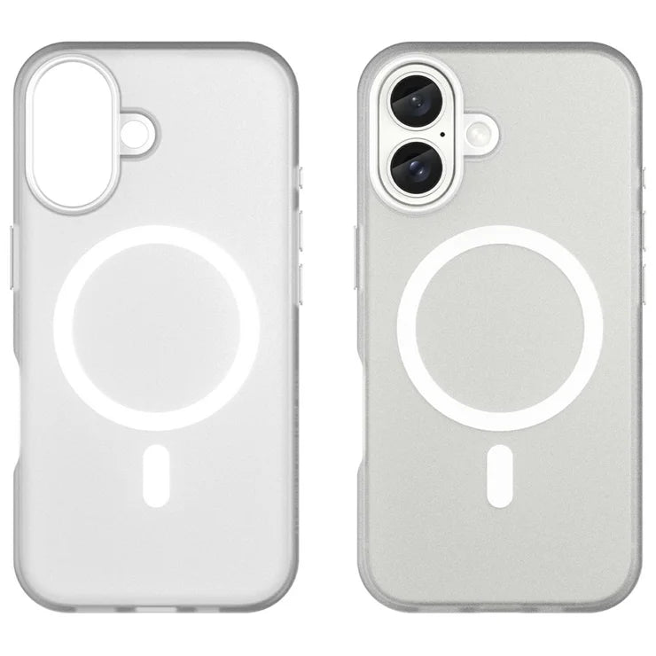 iPhone 16 Cover Kompatibel med MagSafe TPU + PC Slank Mat Gennemsigtig Telefoncover - Hvid