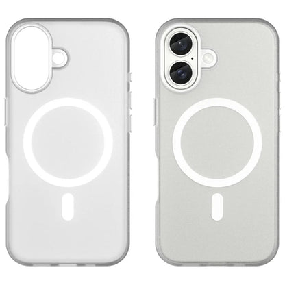 iPhone 16 Cover Kompatibel med MagSafe TPU + PC Slank Mat Gennemsigtig Telefoncover - Hvid