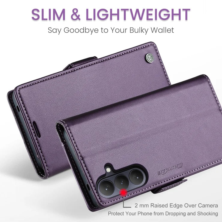 CASEME For Samsung Galaxy S26+ Case  023 Series RFID Blocking Glossy Stand Phone Cover - Purple