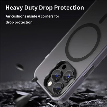 Magnetic Case for iPhone 14 Pro Max Compatible with MagSafe Translucent Matte Back Cover - Black