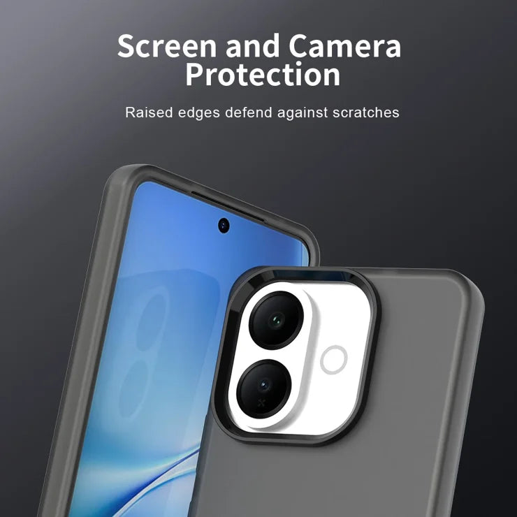 vivo V60 Lite 5G / V60 Lite 4G Cover PC + TPU + PET Mat Anti-Drop Telefon Bagcover - Sort