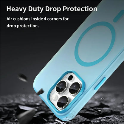 iPhone 16 Pro Max cover kompatibel med MagSafe TPU + PC slankt mat gennemsigtigt telefoncover - Blå