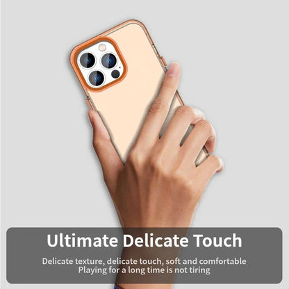 iPhone 15 Pro Max Case PC+TPU+PET Matte Anti-Drop Phone Back Cover - Orange