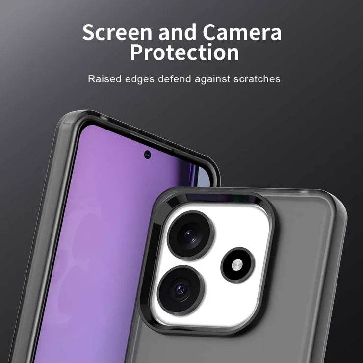Xiaomi Redmi Note 14 5G Cover PC+TPU+PET Mat Anti-Fald Telefonbagside - Sort
