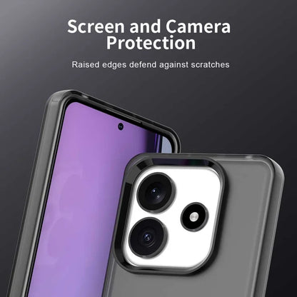 Xiaomi Redmi Note 14 5G Cover PC+TPU+PET Mat Anti-Fald Telefonbagside - Sort