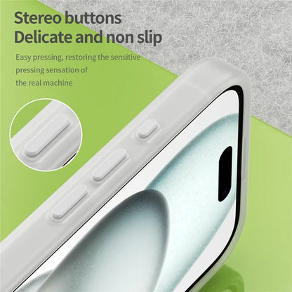 iPhone 16 Cover Kompatibel med MagSafe TPU + PC Slank Mat Gennemsigtig Telefoncover - Hvid