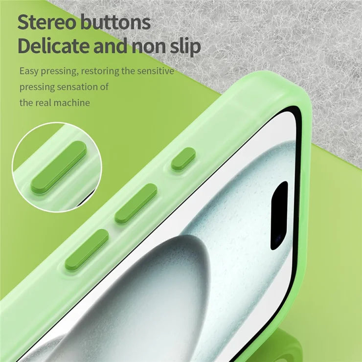 Til iPhone 16 Cover Kompatibel med MagSafe TPU + PC Slank Mat Gennemsigtig Telefoncover - Grøn