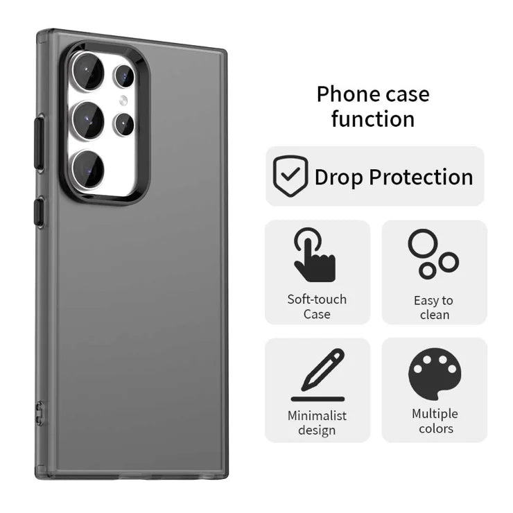 Samsung Galaxy S23 Ultra Case PC+TPU+PET Matt Anti-Drop -suojakuori - Musta