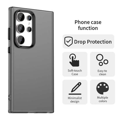 Samsung Galaxy S23 Ultra Case PC+TPU+PET Matt Anti-Drop -suojakuori - Musta