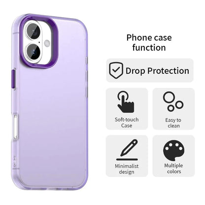 iPhone 17 Cover PC + TPU + PET Mat Anti-Drop Mobilbagsiden - Lilla