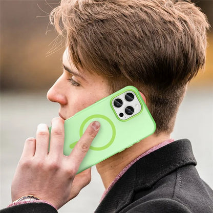 iPhone 16 Pro Max Case Compatible with MagSafe TPU + PC Slim Matte Translucent Phone Cover - Green