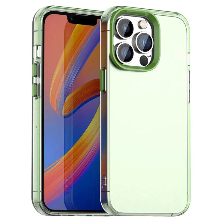 iPhone 13 Pro Max Cover PC+TPU+PET Mat Anti-dråbe Telefon Bagside Cover - Grøn