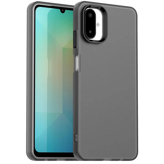 Samsung Galaxy F06 5G  /  M06 5G Case PC + TPU + PET Matte Anti-Drop Phone Back Cover - Black