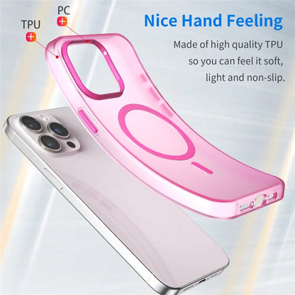 iPhone 15 Pro Case Translucent Matte Back Slim Phone Cover - Pink