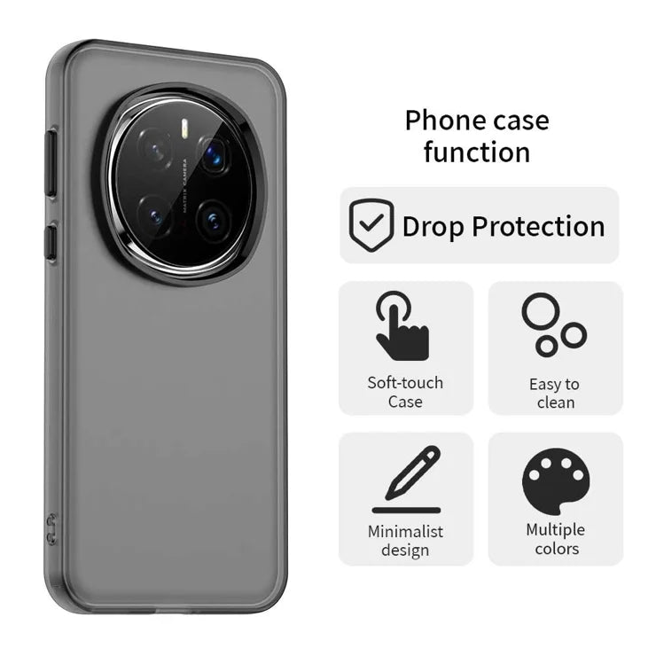 Honor Magic7 Pro 5G Case PC+TPU+PET Matte Anti-Drop Phone Back Cover - Black