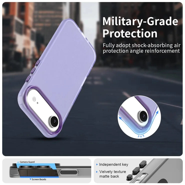 iPhone Air Case PC + TPU + PET Matte Anti-Drop Phone Back Cover - Purple