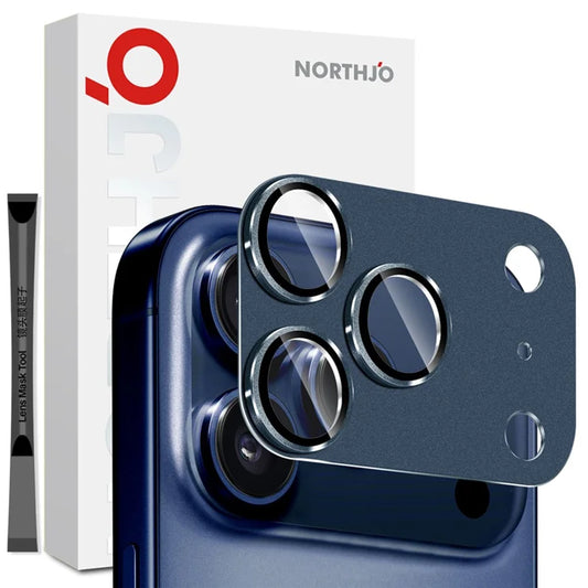 iPhone 17 Pro Max Camera Lens Protector Matte Integrated Metal Tempered Glass Lens Film - Blue