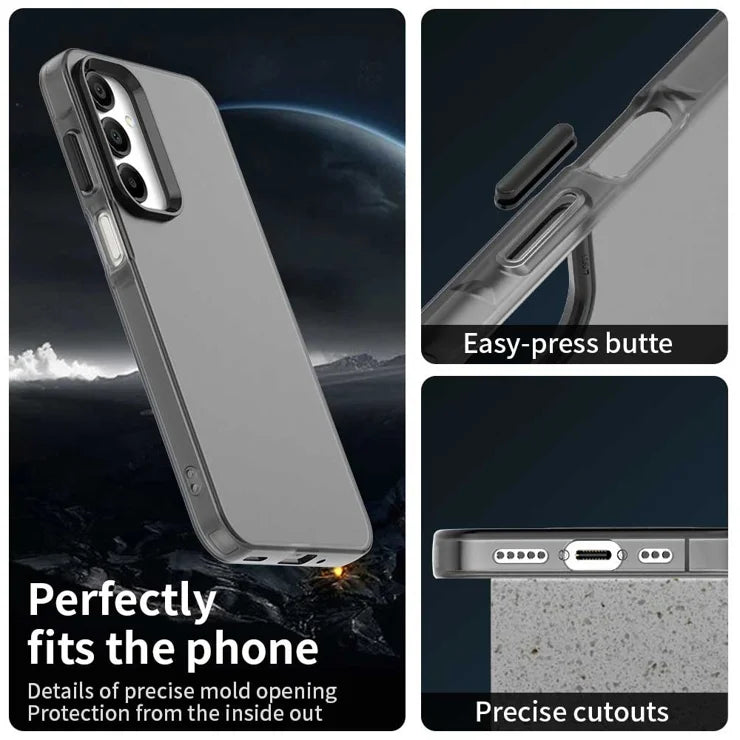 Samsung Galaxy A35 5G -suojakuori PC+TPU+PET Mattapintainen Putoamissuoja Takakuori - Musta