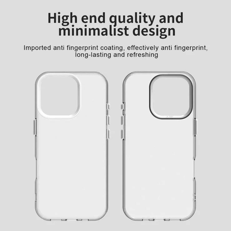 iPhone 16 Pro Case PC+TPU+PET Matte Anti-Drop Phone Back Cover - White