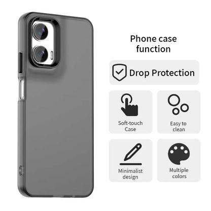 Motorola Moto G35 5G Case PC+TPU+PET Matte Anti-Drop Phone Back Cover - Black
