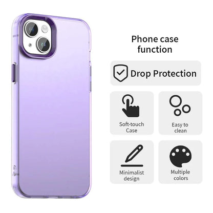 iPhone 15 Case PC+TPU+PET Matte Anti-Drop Phone Back Cover - Purple