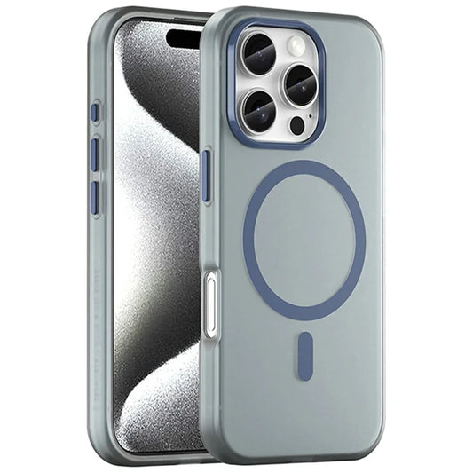 iPhone 16 Pro Case Compatible with MagSafe TPU + PC Slim Matte Translucent Phone Cover - Dark Blue