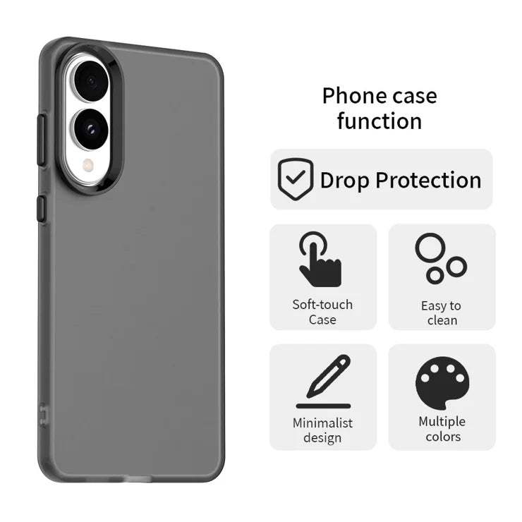 Samsung Galaxy S25 Edge Cover PC + TPU + PET Mat Anti-Drop Telefon Bagcover - Sort
