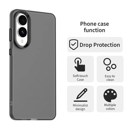 Samsung Galaxy S25 Edge Cover PC + TPU + PET Mat Anti-Drop Telefon Bagcover - Sort
